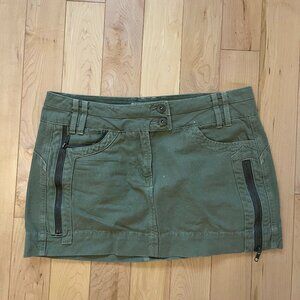 olive cargo mini skirt